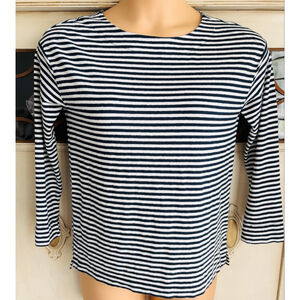 EUC Haven Well Within Linen Jersey Boat Neck Striped Tee | Sz Small
